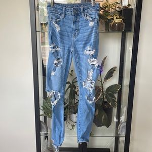 Distress AE skinny jeans